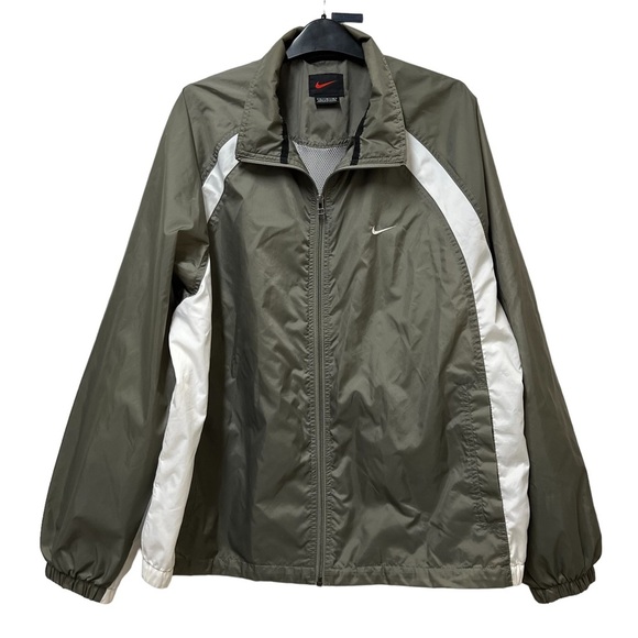 Nike Windbreaker Jacket Nylon Gray Green Lightweight Zip Front Size Large - Picture 1 of 5